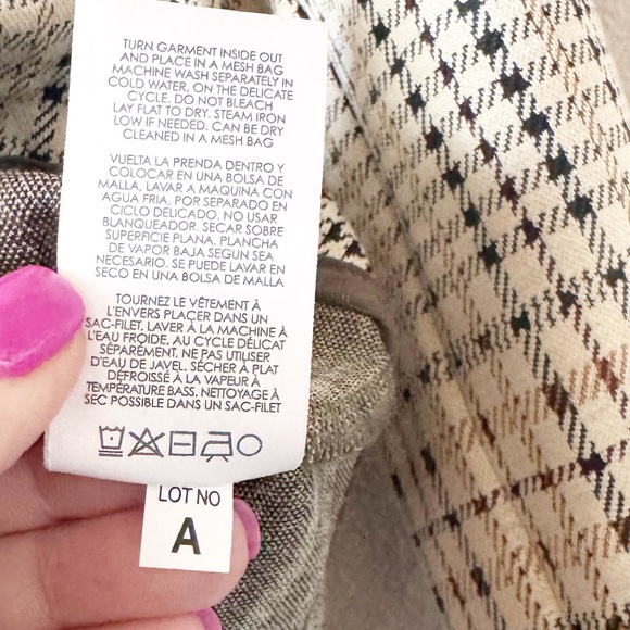 Cabi Travel Jacket #4498 Multi beige gold plaid - Picture 5 of 7